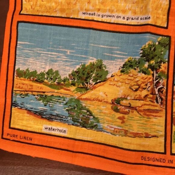 Vintage Australian outback Linen tea towel - Picture 10 of 12